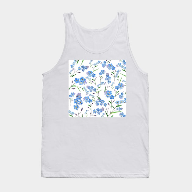 blue forget me not pattern Tank Top by colorandcolor